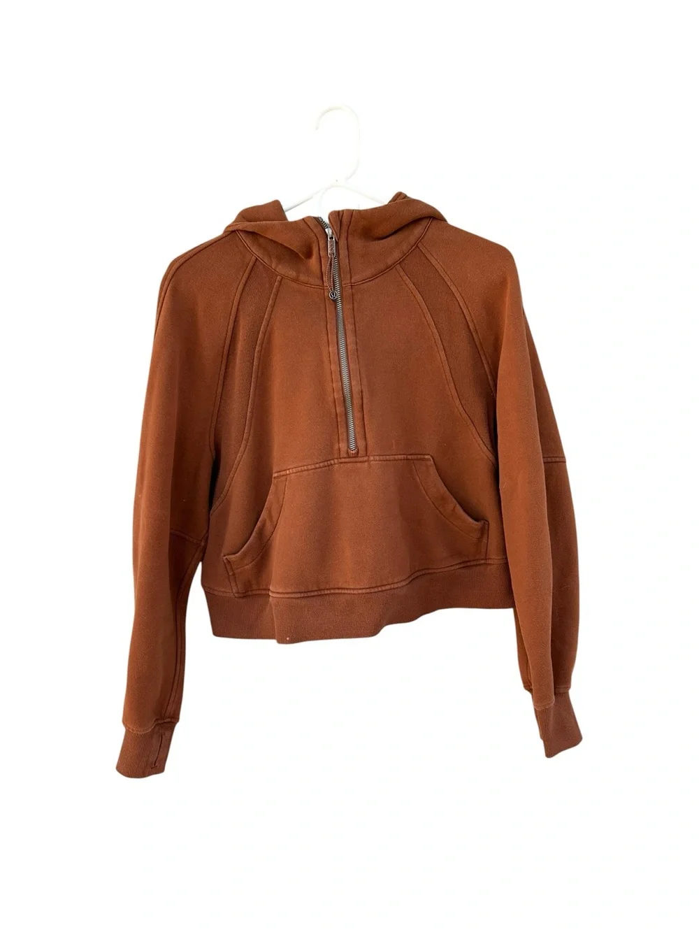 Lululemon Scuba Oversized 1/2 Zip Cropped Hoodie - Copper Brown - Size XS/S